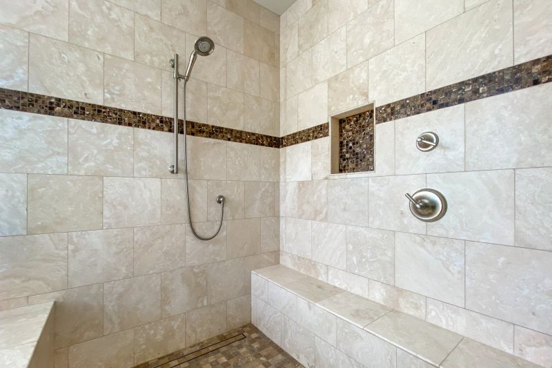 Minimalist Shower with Built-in Niche