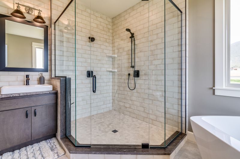 Dark Framed Glass Shower